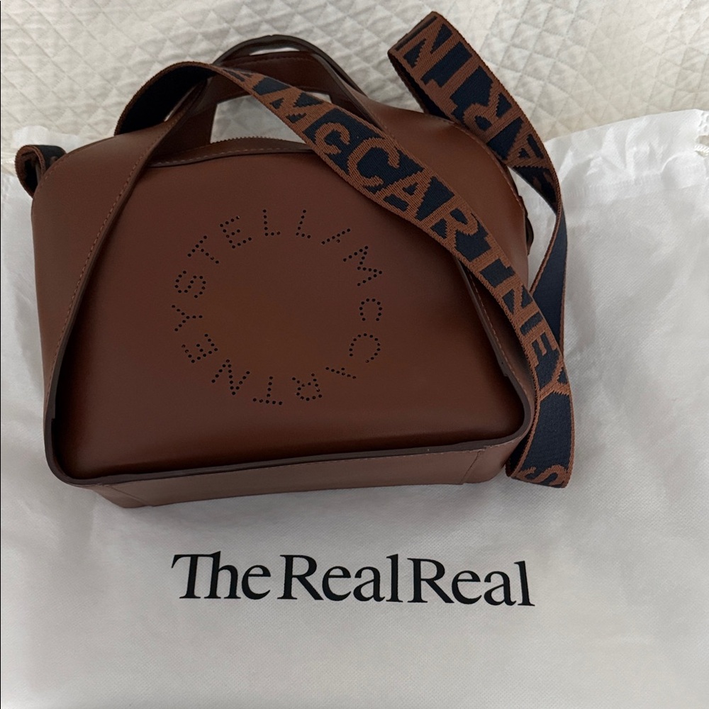 Stella McCartney Tan Crossbody with Logo Strap